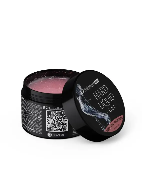 Excellent PRO Hard Liquid Gel Rose Gold Diamonds 30g