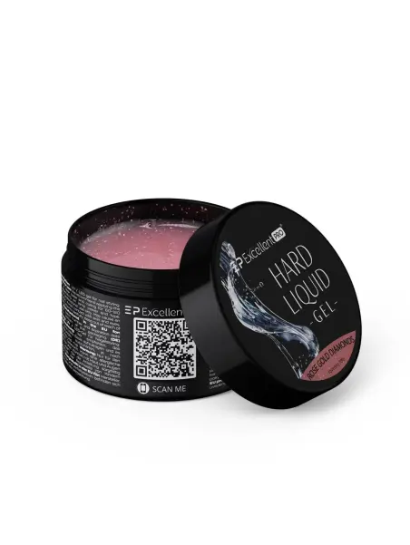Excellent PRO Hard Liquid Gel Rose Gold Diamonds 30g