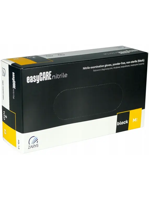Rękawiczki nitrylowe Czarne M 100sztuk Easycare Zarys