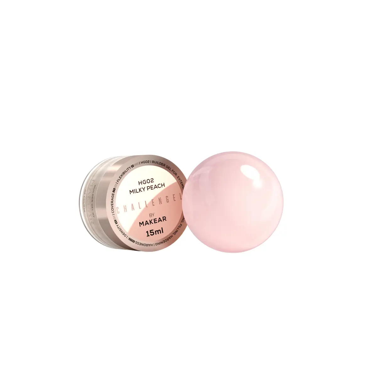 Challengel Milky Peach HG02 - żel budujący 15 ml