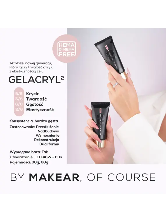 Gelacryl2 Milky White GA02 - akrylożel 60 g