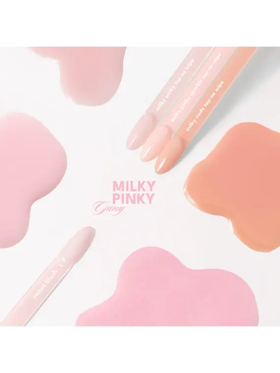 MILKY PINKY SPARKLE Top No Wipe 7ml - top hybrydowy