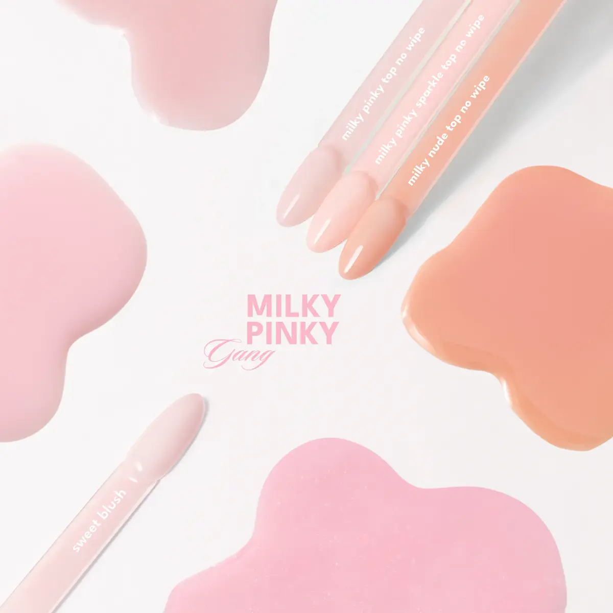 MILKY PINKY SPARKLE Top No Wipe 7ml - top hybrydowy