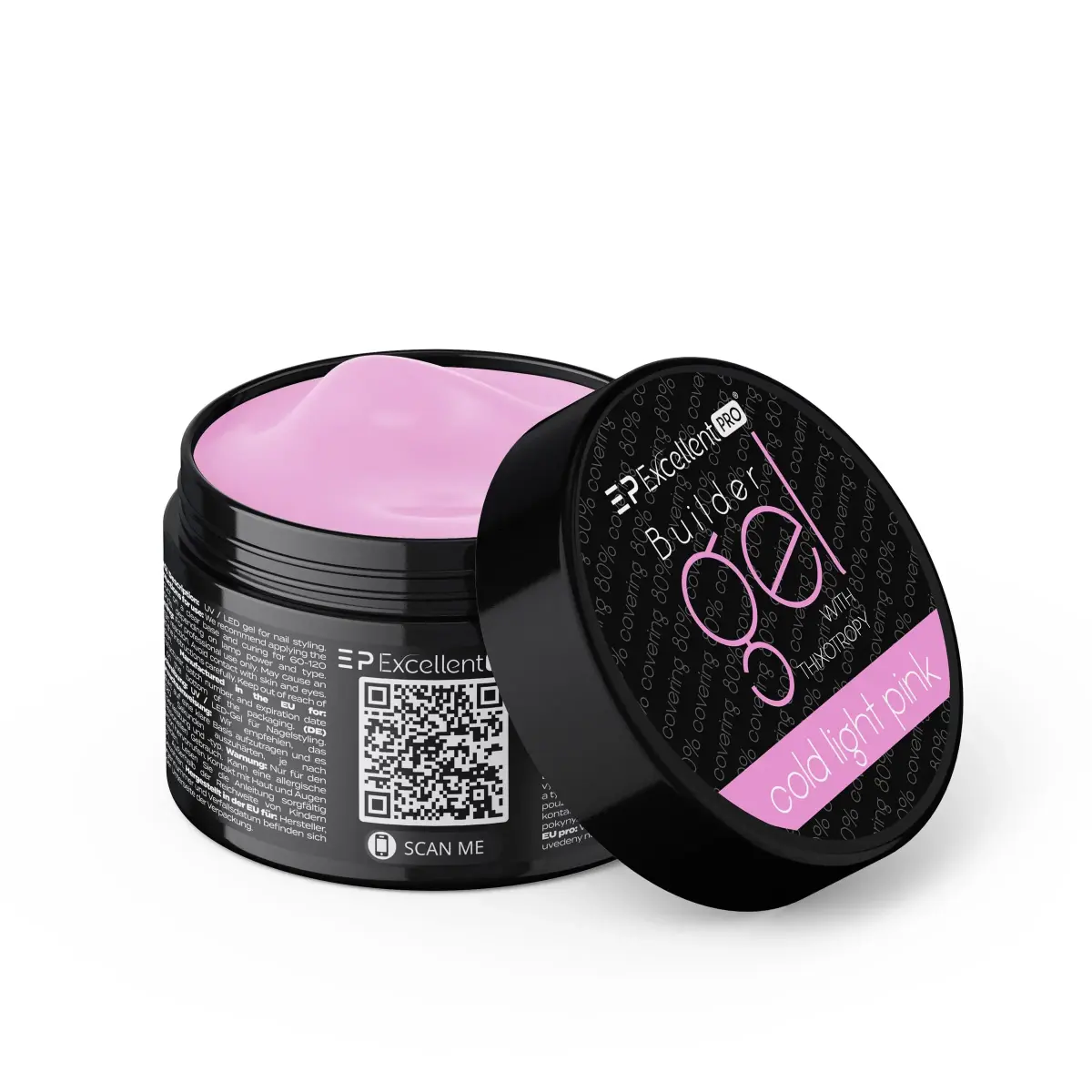 Excellent PRO Builder gel with thixotropy cold light pink 50g