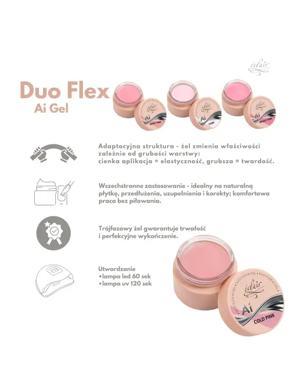 Duo Flex AI Gel COLD PINK - żel budujący do paznokci 50g