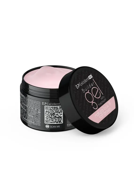 Excellent PRO Builder Gel With Thixotropy Natural Look Soft Brown 50g