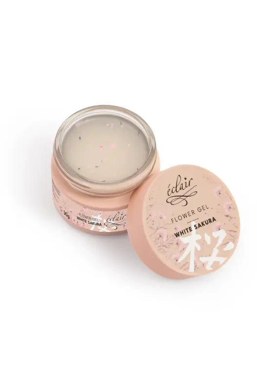Flower Gel WHITE SAKURA 30g - żel do paznokci z kwiatkami