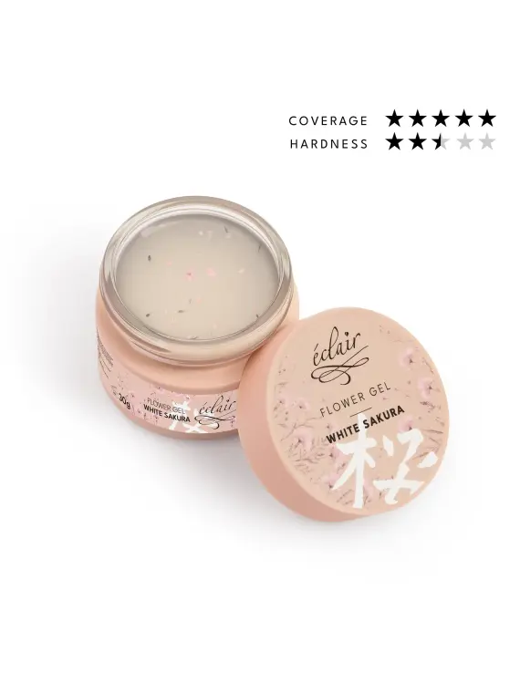 Flower Gel WHITE SAKURA 30g - żel do paznokci z kwiatkami