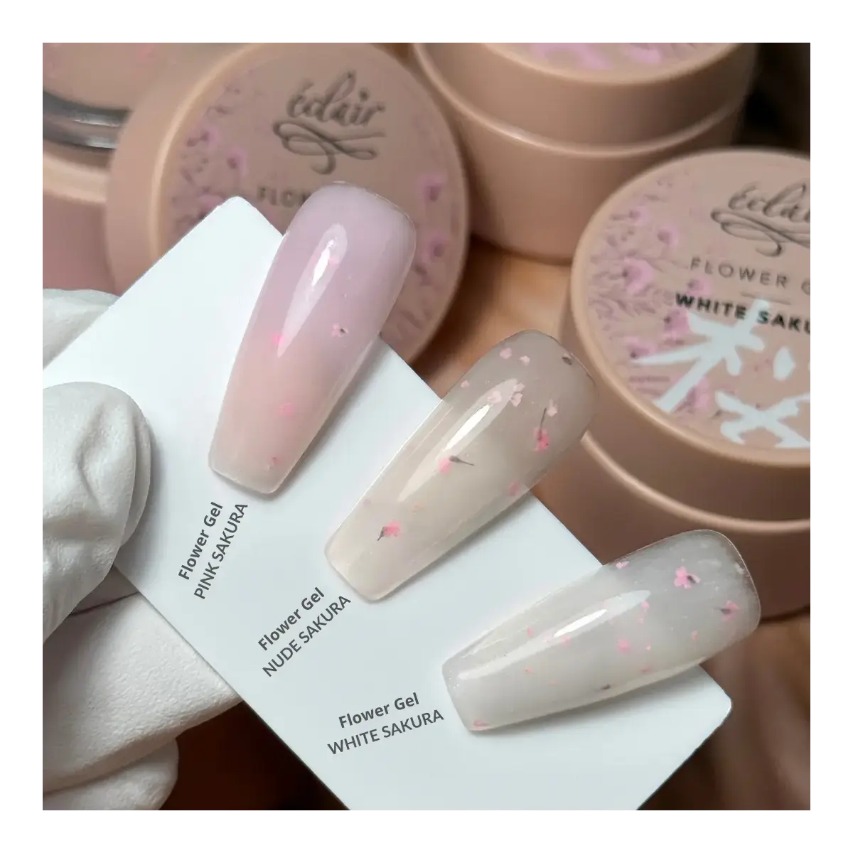 Flower Gel PINK SAKURA 30g - żel budujący z kwiatkami