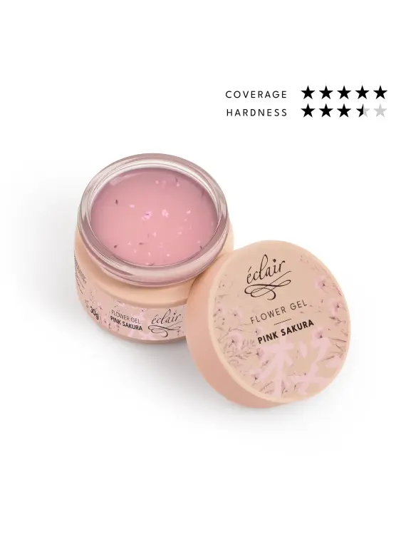 Flower Gel PINK SAKURA 30g - żel budujący z kwiatkami