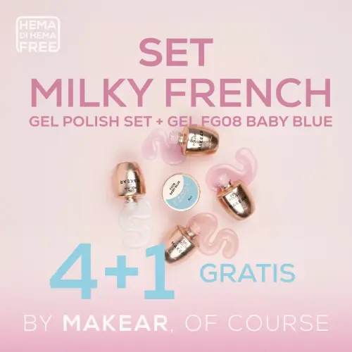 Zestaw Lakierów Milky French + GRATIS French Gel FG08