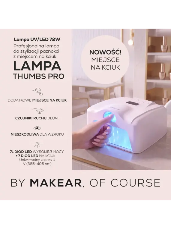 Lampa UV/LED MAKEAR Thumbs Pro 72 W z osobną strefą na kciuk