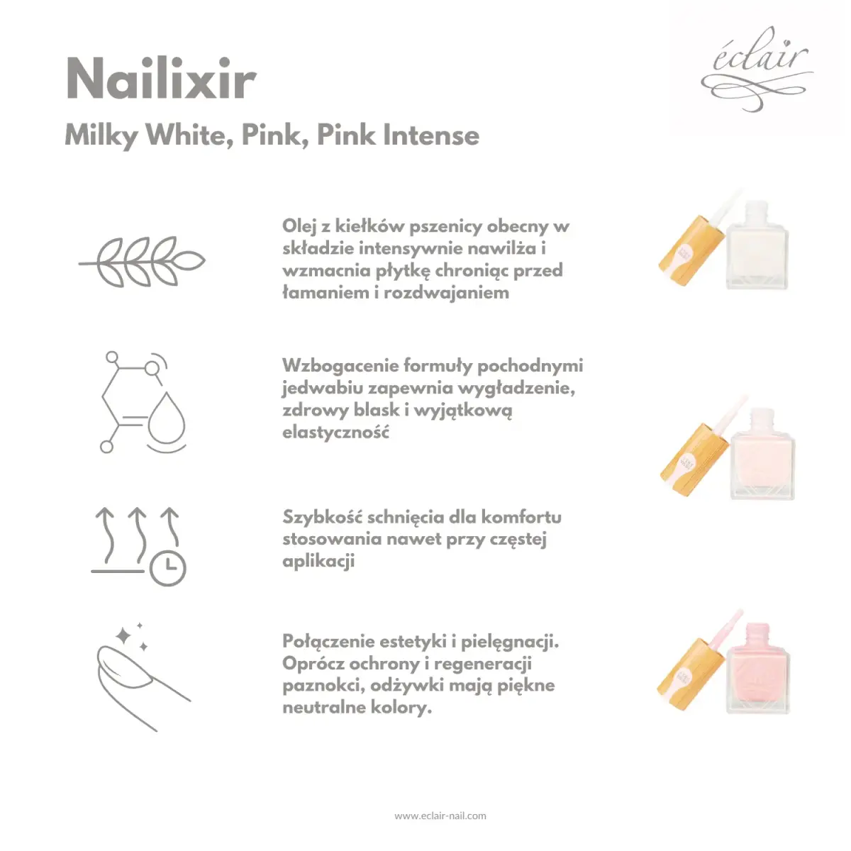 Nailixir PINK 10ml - odżywka do paznokci w lakierze