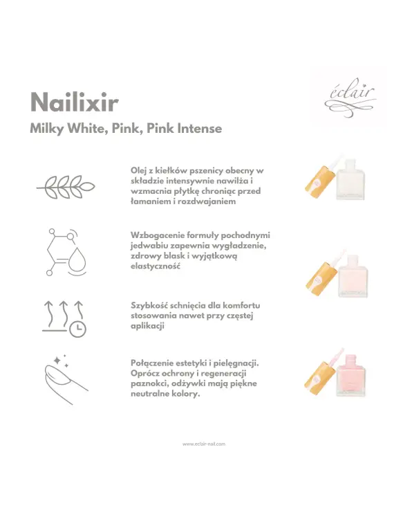 Nailixir PINK INTENSE 10ml - odżywka do paznokci w lakierze