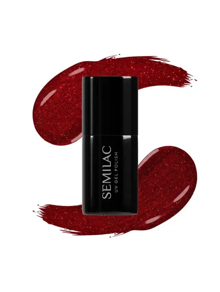 Semilac - lakier hybrydowy 347 Pretty Red Glitter 7ml