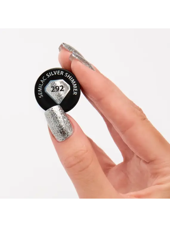 Semilac - lakier hybrydowy 292 Silver Shimmer 7ml