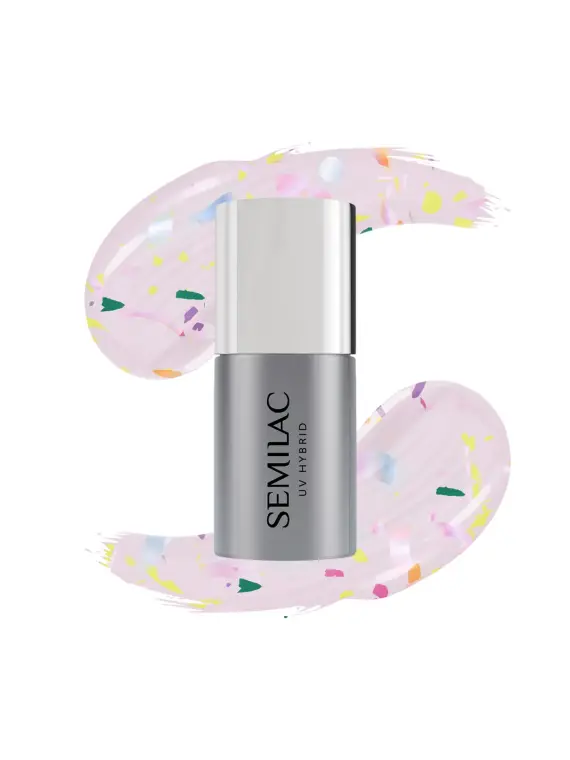 T27 Semilac Top do lakierów hybrydowych No Wipe Matte Violet Galaxy 7ml