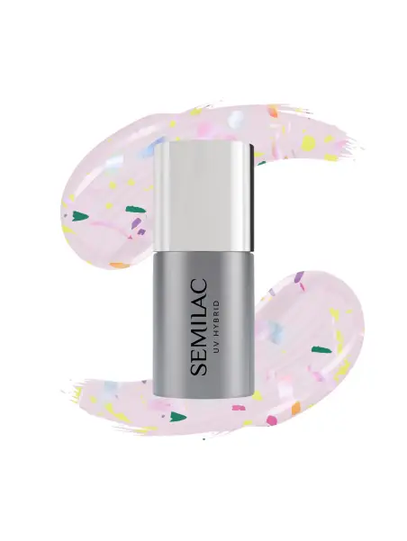 T27 Semilac Top do lakierów hybrydowych No Wipe Matte Violet Galaxy 7ml