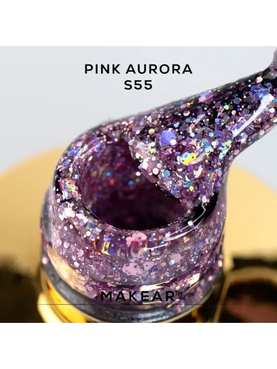 S55 Pink Aurora - Lakier hybrydowy Makear