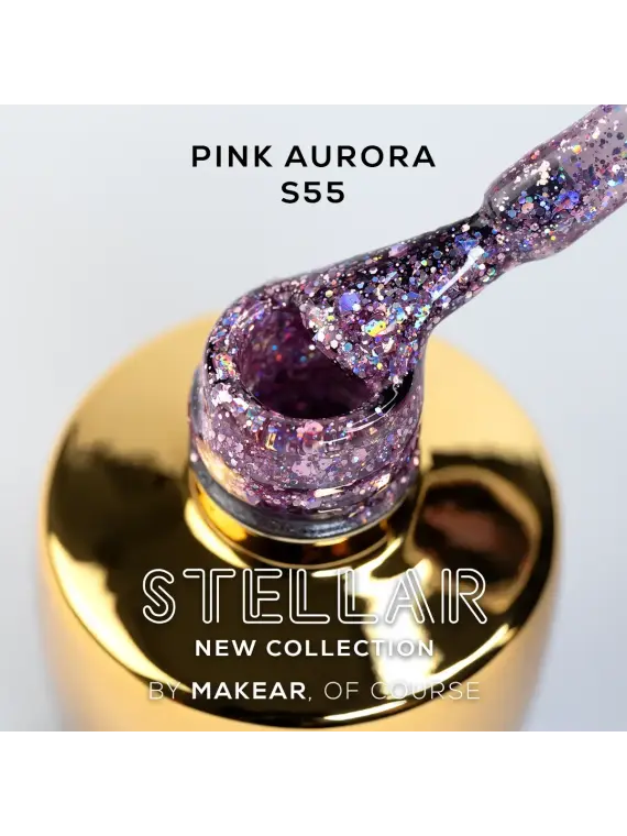 S55 Pink Aurora - Lakier hybrydowy Makear