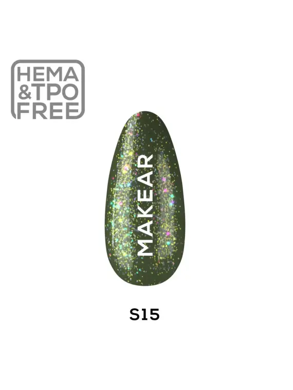 S15 Glitterin Lakier hybrydowy Makear