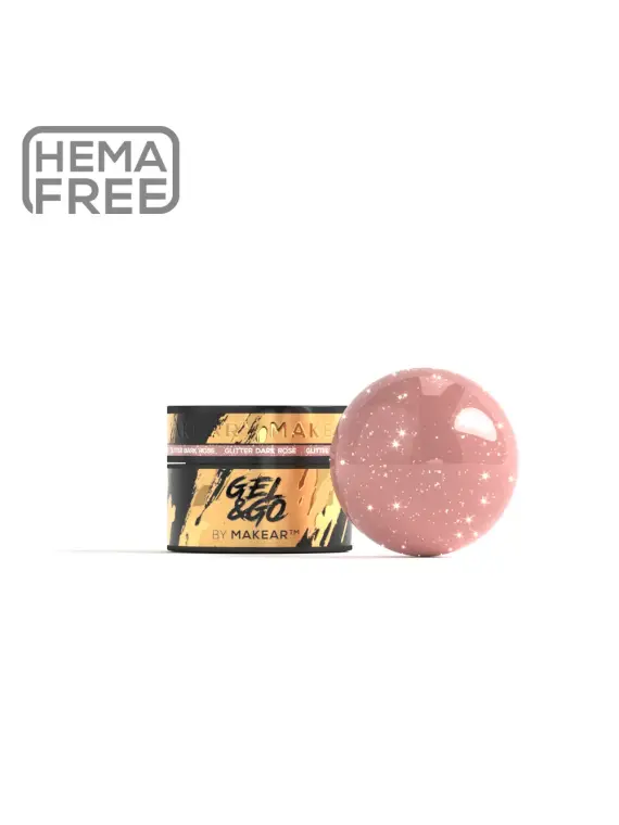 GG27 Glitter Dark Rose - Gel&Go 15ml