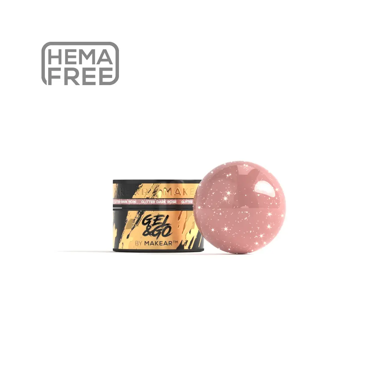 GG27 Glitter Dark Rose - Gel&Go 15ml
