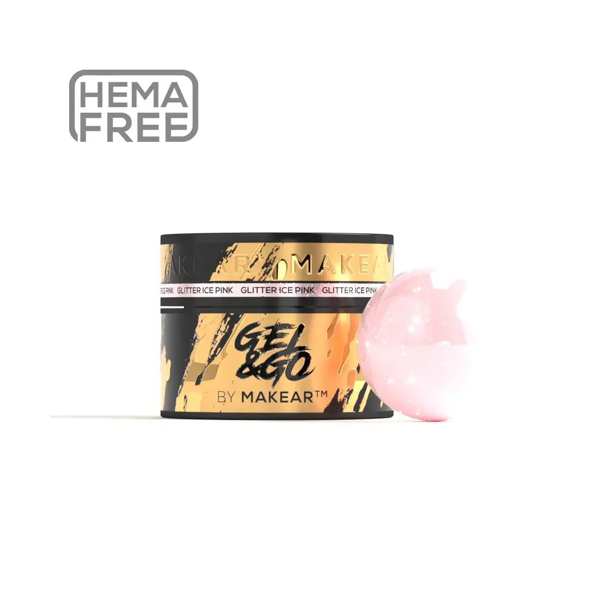 GG21 Glitter Ice Pink - Gel&Go 50ml