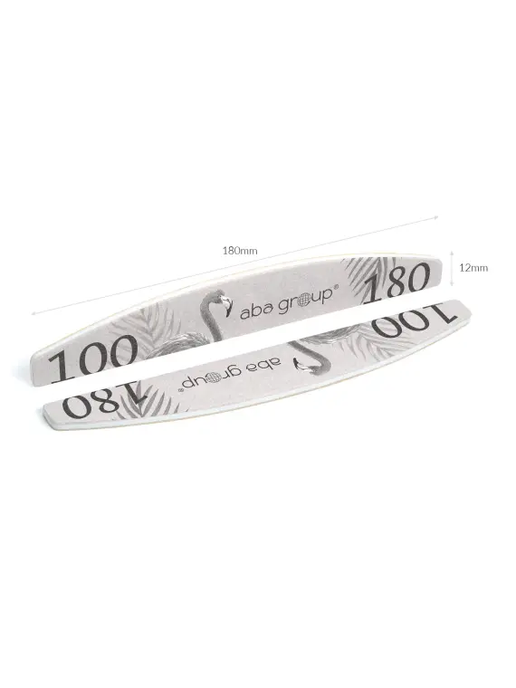 Aba Group BEZPIECZNY PAKIET Pilnik do paznokci PÓŁKSIĘŻYC 100/180 STANDARD - FLAMING