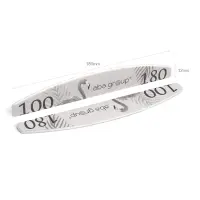 Aba Group BEZPIECZNY PAKIET Pilnik do paznokci PÓŁKSIĘŻYC 100/180 STANDARD - FLAMING