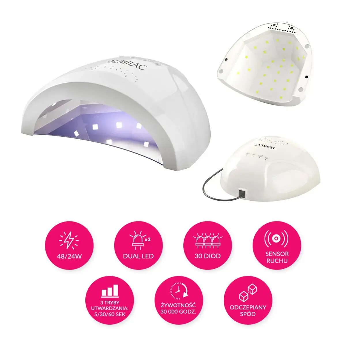 Semilac Zestaw do hybryd LOVE ME 24W/48 UV LED