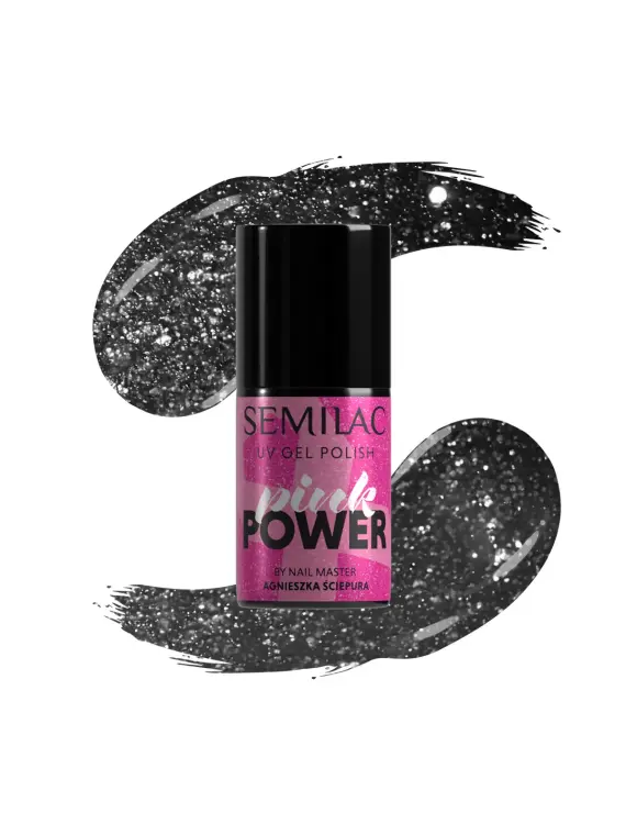 A705 Semilac Lakier Hybrydowy Black Opal 7 ml