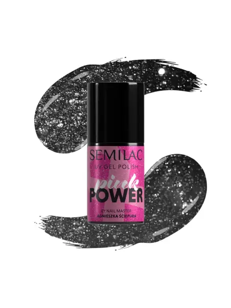 A705 Semilac Lakier Hybrydowy Black Opal 7 ml
