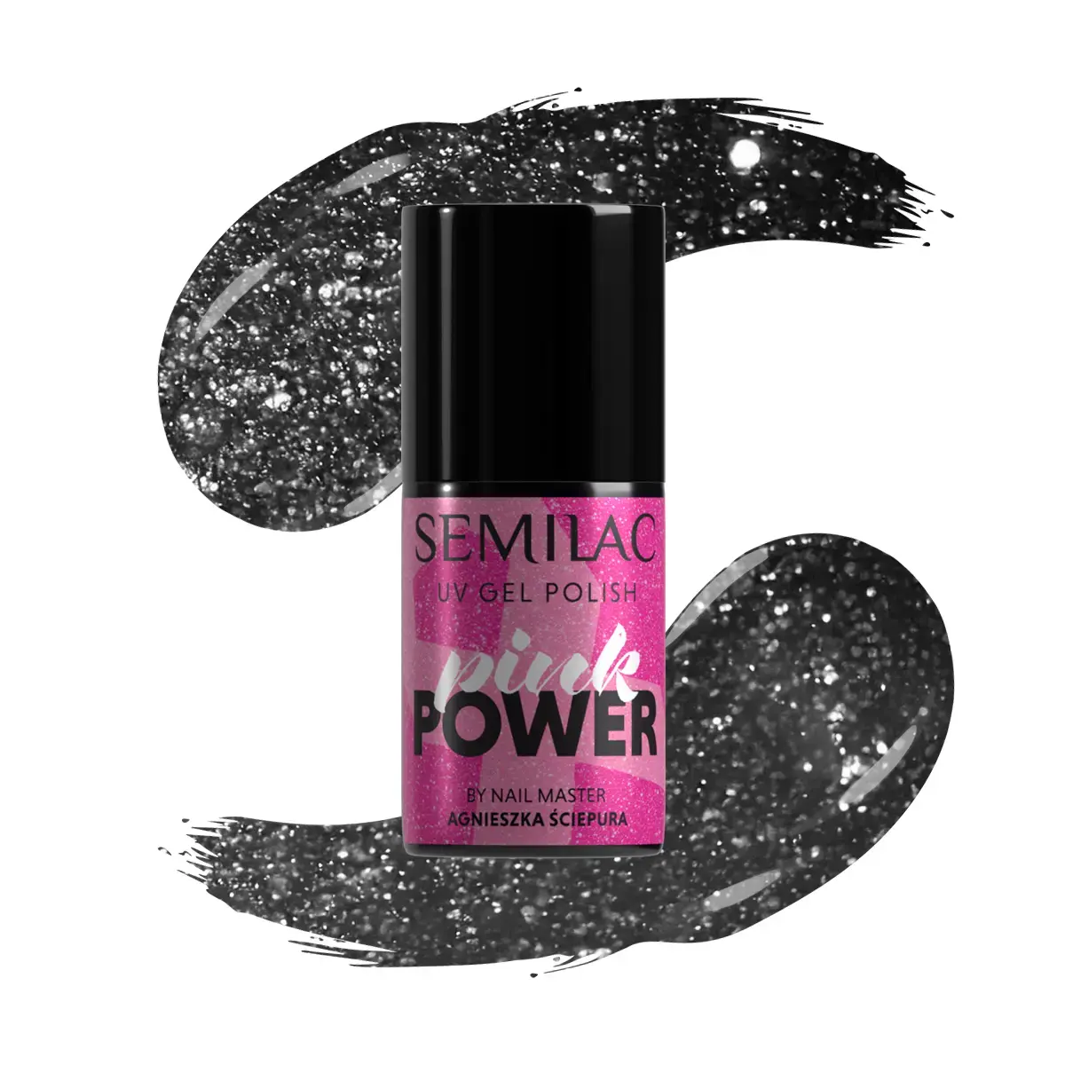 A705 Semilac Lakier Hybrydowy Black Opal 7 ml