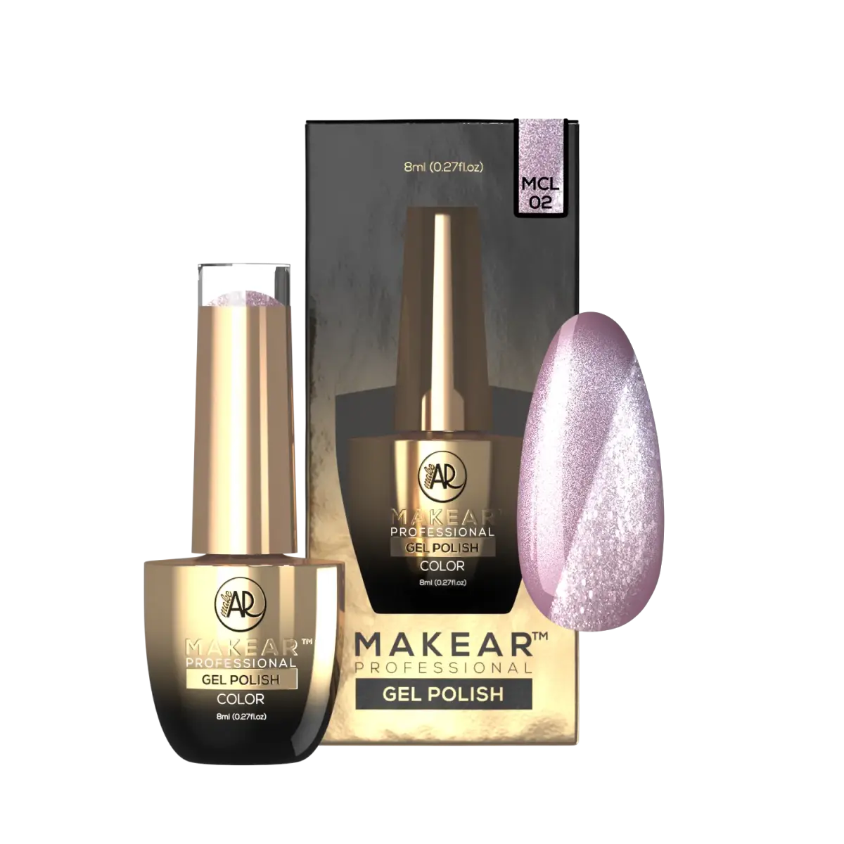 MCL02 Fluffy violet - Lakier Hybrydowy Makear Cat Eye 8ml