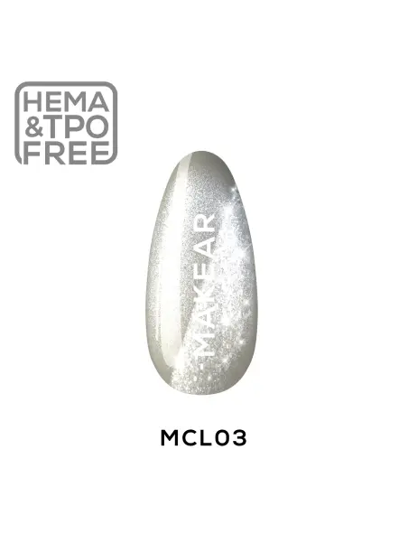 MCL03 Silver Purr - Lakier Hybrydowy Makear Cat Eye 8ml