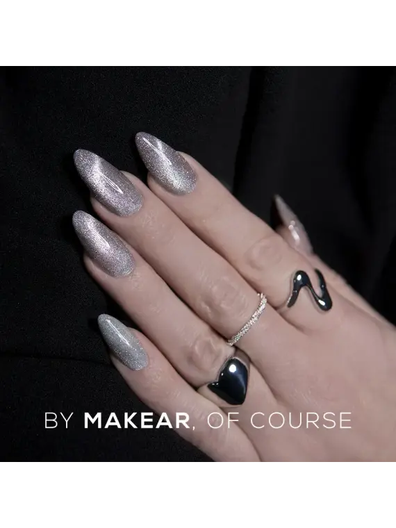 MCL03 Silver Purr - Lakier Hybrydowy Makear Cat Eye 8ml
